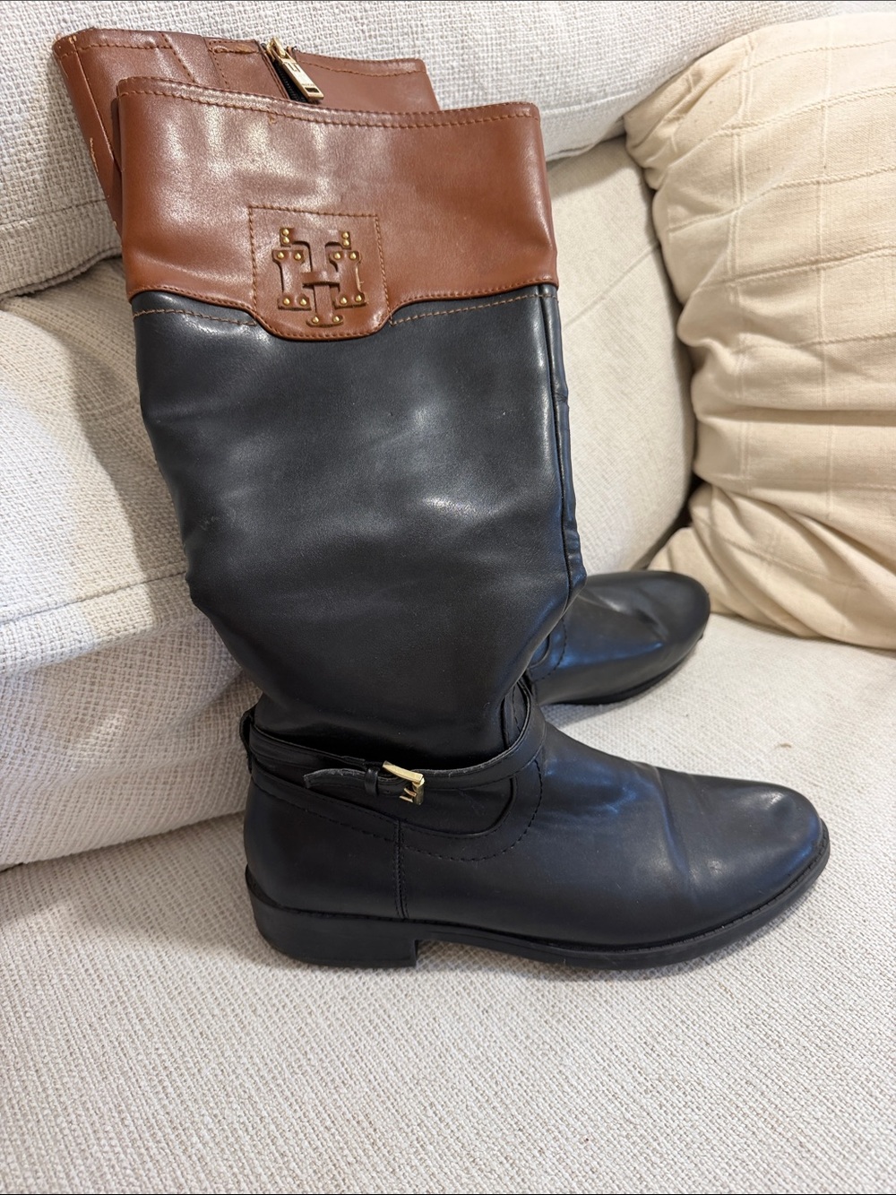 Tommy Hilfiger Two-Tone Leather Detail in Brown and Black